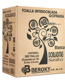 Toalla Interdoblada Dobladita Blanca Caja Con 2000