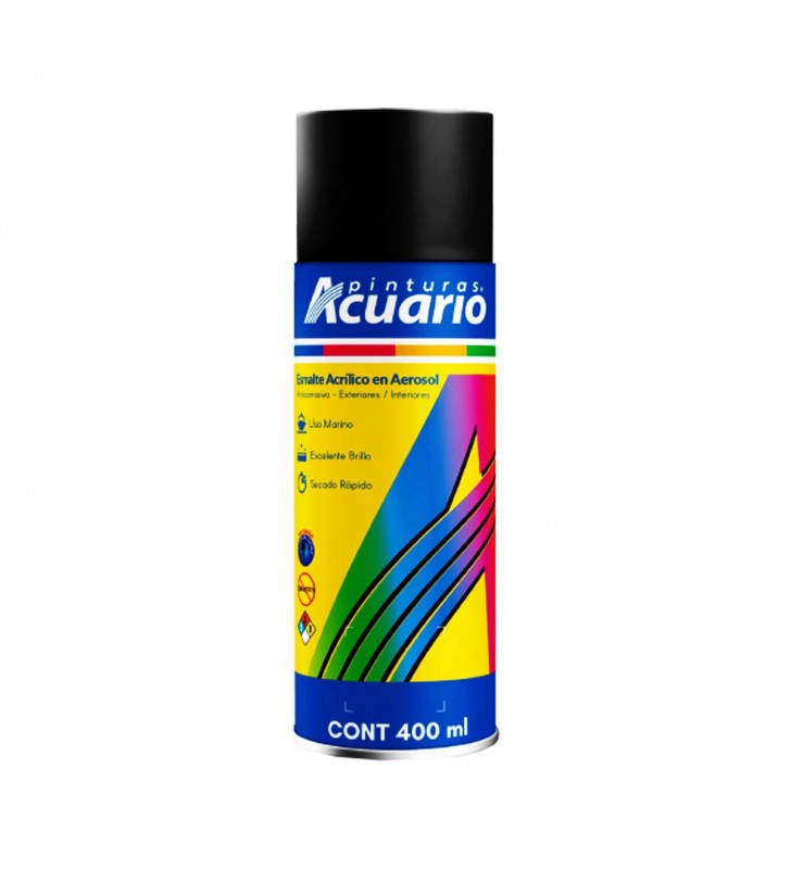 Pintura Aerosol Acuario Color Negro Mate 797