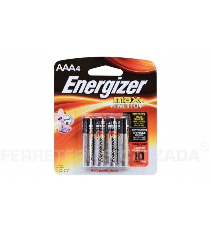 Pila Alcalina AAA Energizer Paquete de 4
