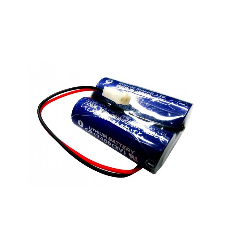 Bateria de Litio 3V  Cr17450 con conector Blanco Maxell Presentación 2 Baterias