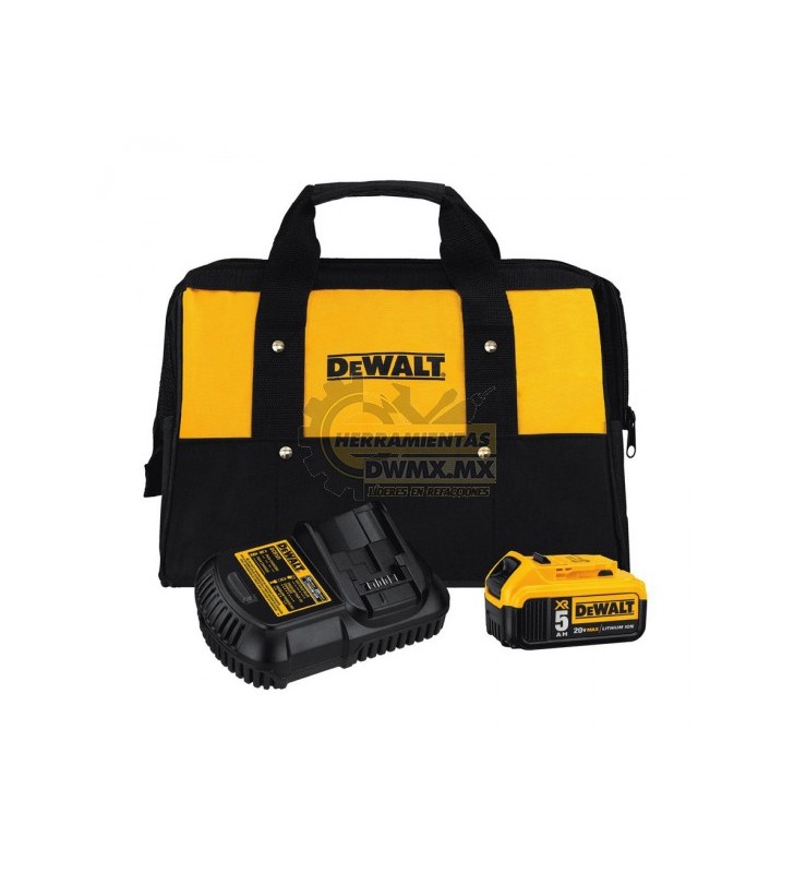 Kit DCB205-CK Cargador + Bateria 20V 5.0AH+ Bolsa DEWALT