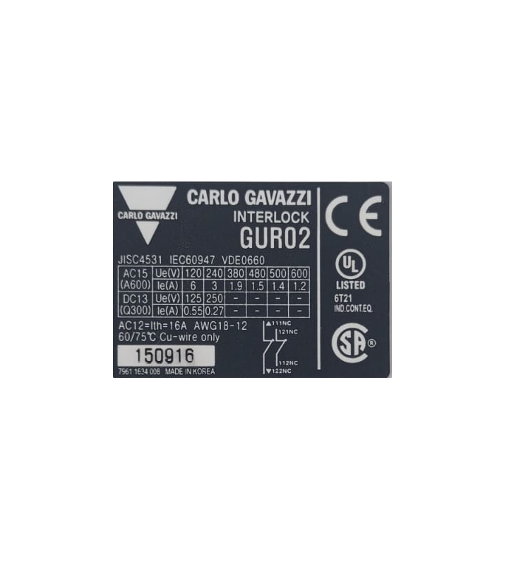 Interlock  Carlo Gavazzi GUR02