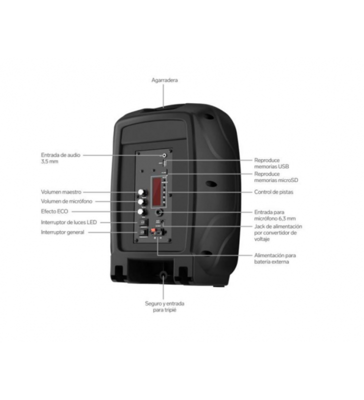 Bafle de 8 Pulgadas 550 W PMPO Bluetooth Con Batería Recargable