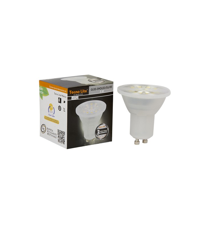 Foco Led Tecno Lite MRGU10 Luz del dia 3W 100-240V