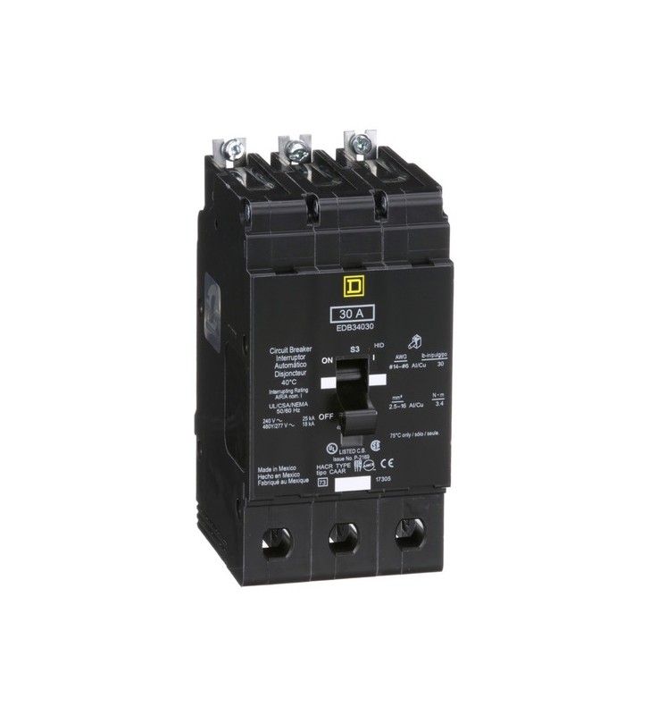 Interruptor Termomagnético 3 Polos para tablero NF 30A  Square D EDB34030