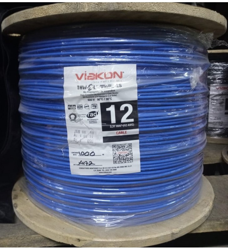 Cable Thw No. 12 Mts. Azul Por Metro