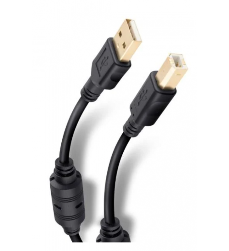 Cable con Conectores USB Versión 2.0 Macho Usb A Usb Tipo B De 1,8 M Con Conectores Dorados