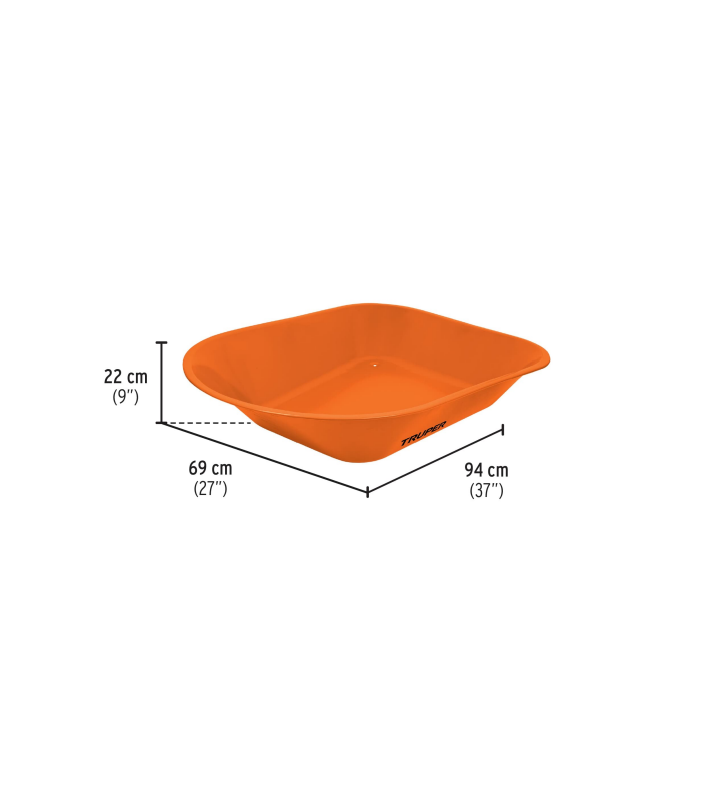 Carretilla en forma de Concha de Acero 69x94x22 cm Capacidad 100 L