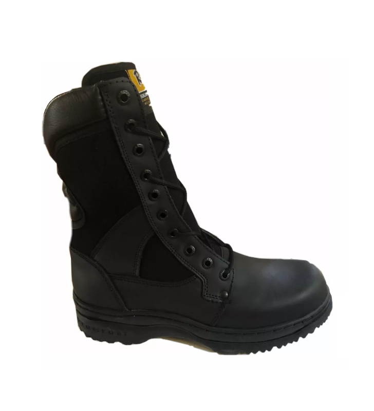 Bota Tactica de Piel Cosida Talla MX 30 Largo de Pie 30cm Color Negro