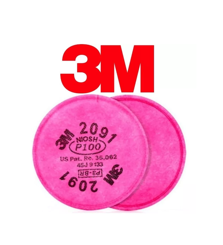 Par de Filtros 3M MOD 2091 P100 Para Mascarilla 6200 y 6800