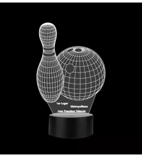 Lampara de Trofeo de Acrilico con Espesor de 4mm, Alto aprox: 20cm, ancho aprox: 15 cm Diametro de la base 8cm