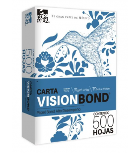 Papel Bond Alto Desempeño Tamaño Carta 21.5X28 Contenido 5000 Hojas VISION BOND