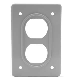 Placa de Aluminio para Receptaculo Duplex Gris